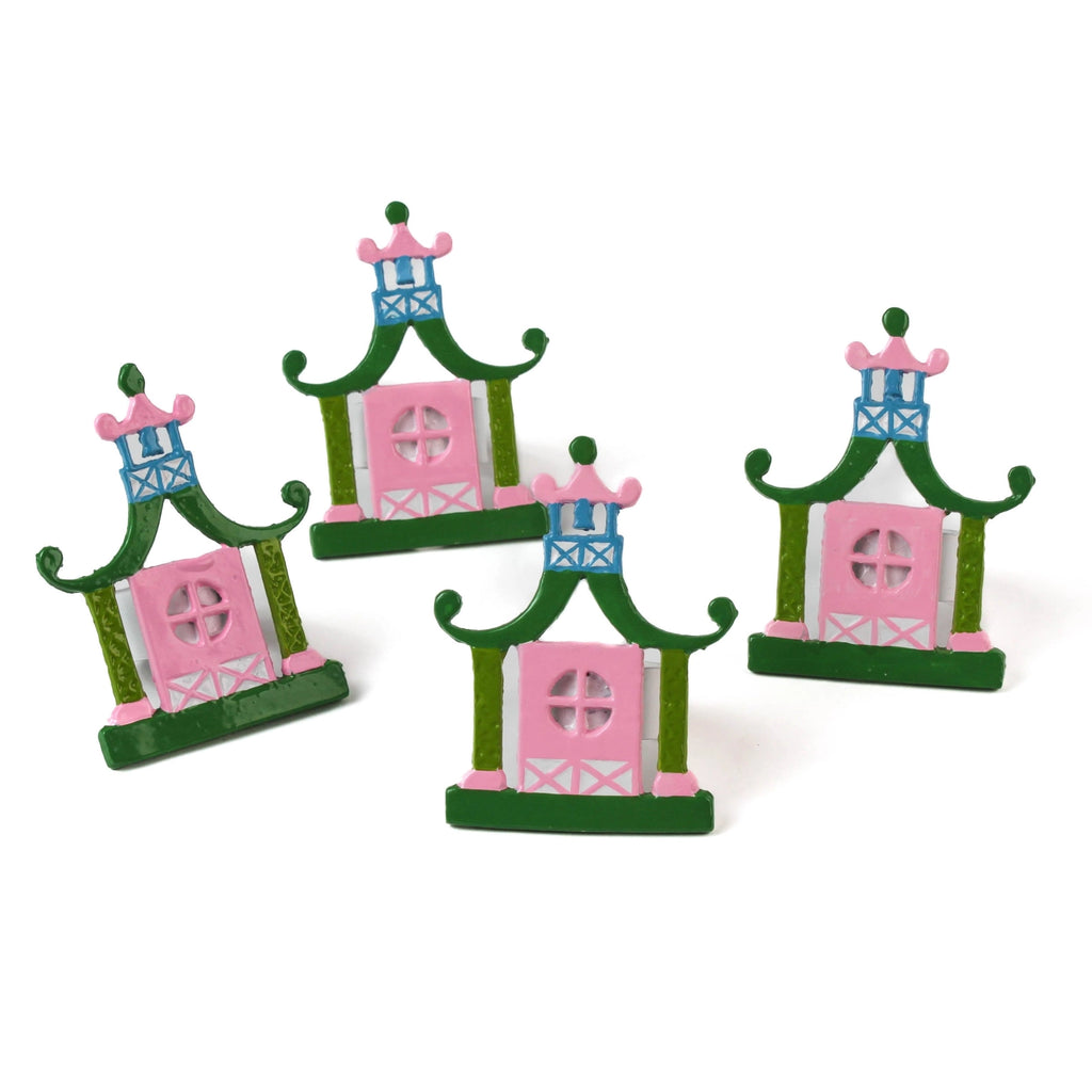 Chinoiserie Pagoda Napkin Rings, Set of 4
