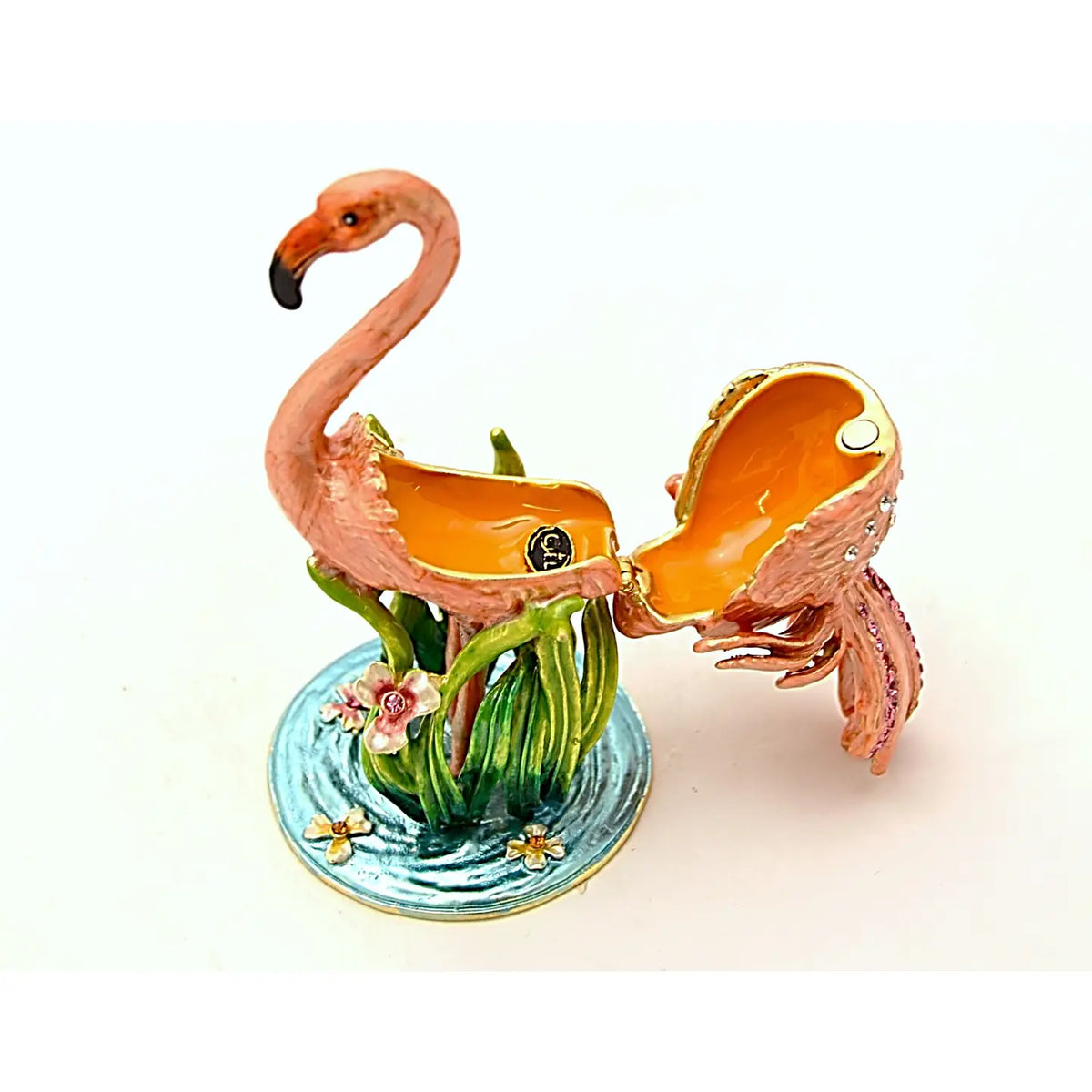 Hand Made Pink Flamingo Trinket Box | Palm Beach Home Decor