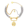 Evil Eye Charm Carabiner Stacked Bracelet | Chic Stacked Bracelet