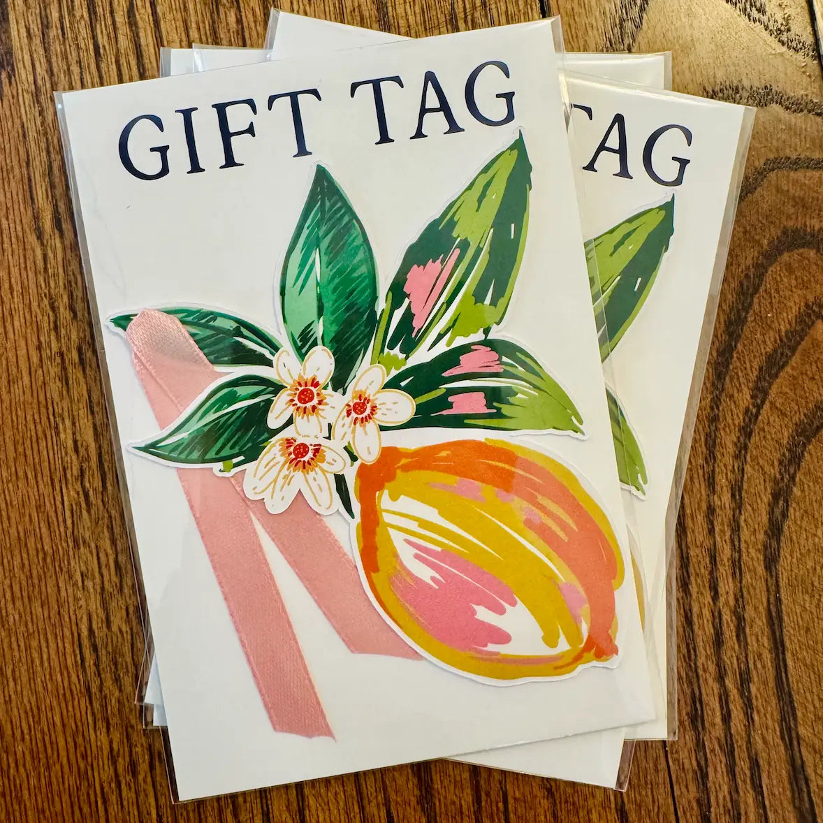 Die-Cut Lemon Blossom Flower Gift Tag Set