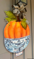 Designer Chinoiserie Pumpkin in Ginger Jar Door Hanger