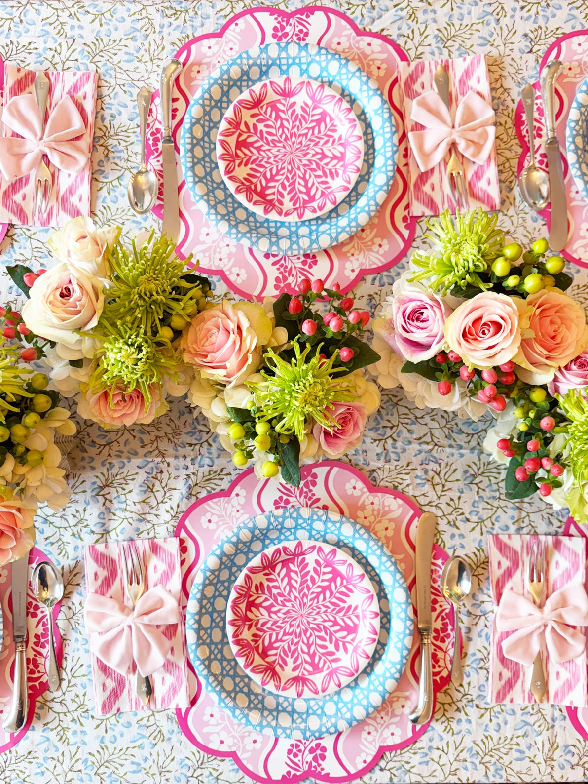 Pink Ikat Linen Feel Paper Napkins/Guest Towels
