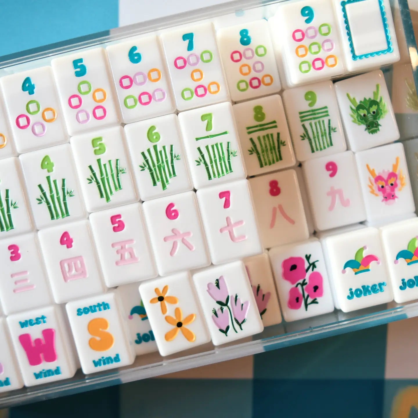 Bright & Playful Everyday Mahjong Tiles - The Spring Set | Colorful Mahjong Game Set | The Posh Pagoda by K Willis Interiors
