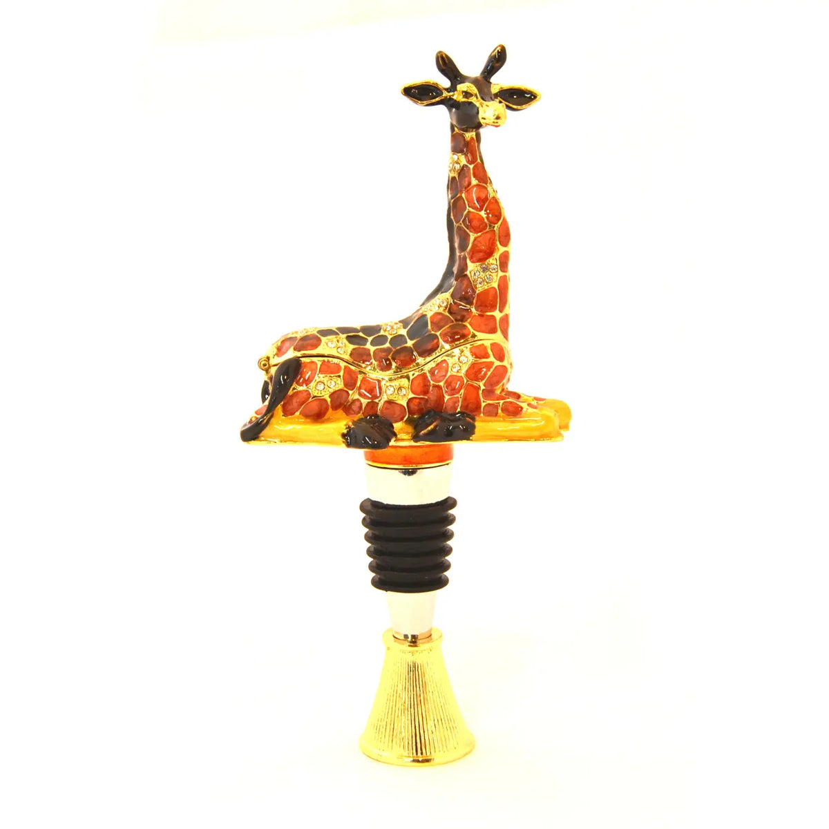 Giraffe Trinket Box & Bottle Stopper with Display Stand | Grandmillennial Barware