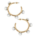 Allison Clear Resin Beaded Hoop Earrings