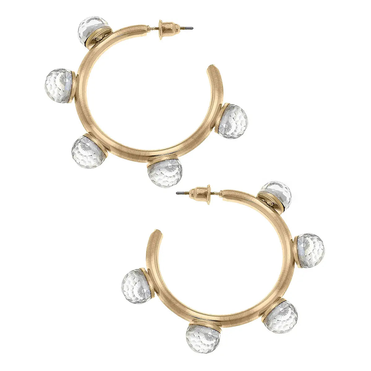 Allison Clear Resin Beaded Hoop Earrings