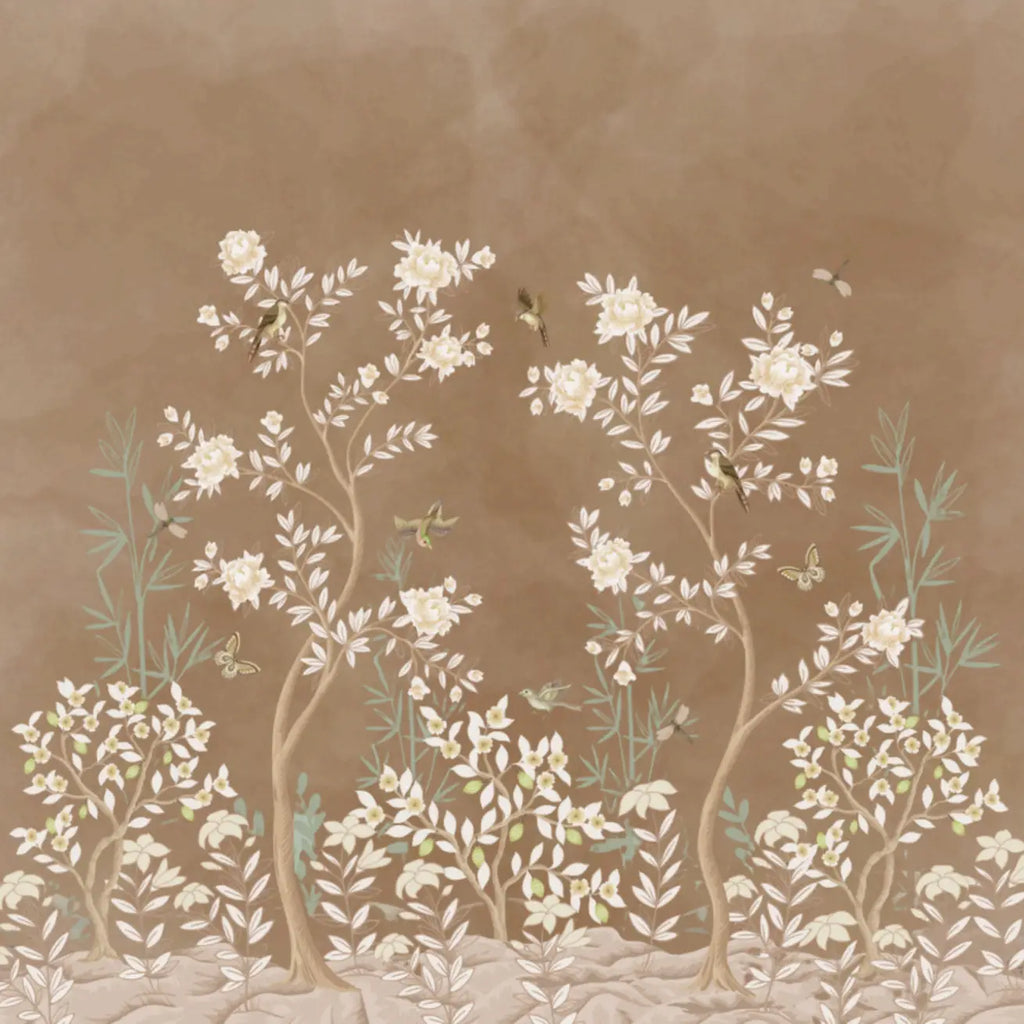 Fall Forest Cocktail Napkins | Chinoiserie Fall Cocktail Napkins
