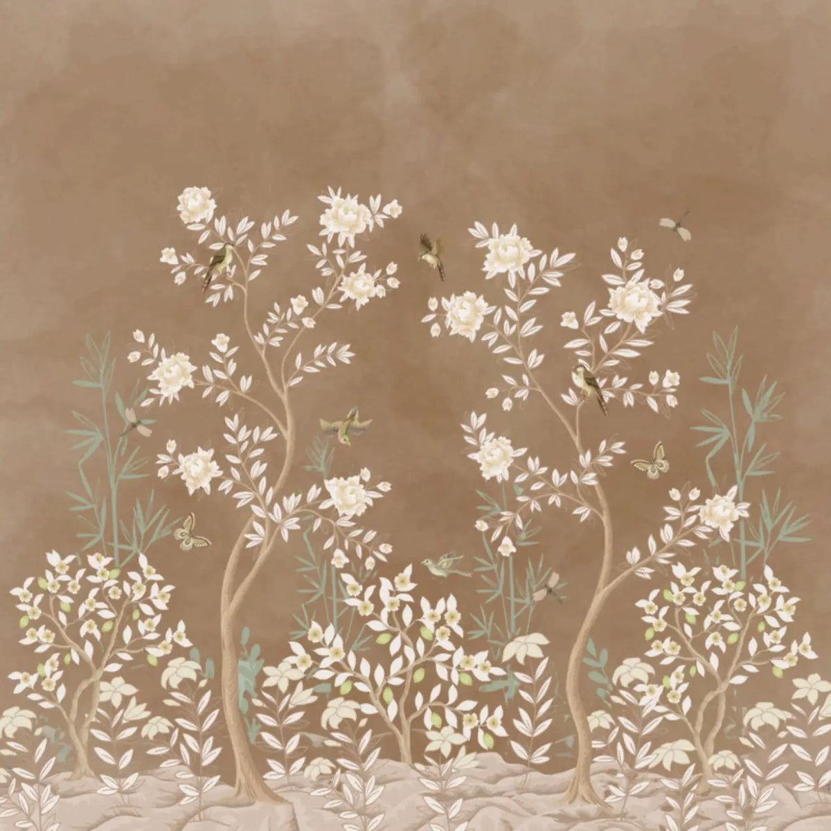 Fall Forest Cocktail Napkins | Chinoiserie Fall Cocktail Napkins