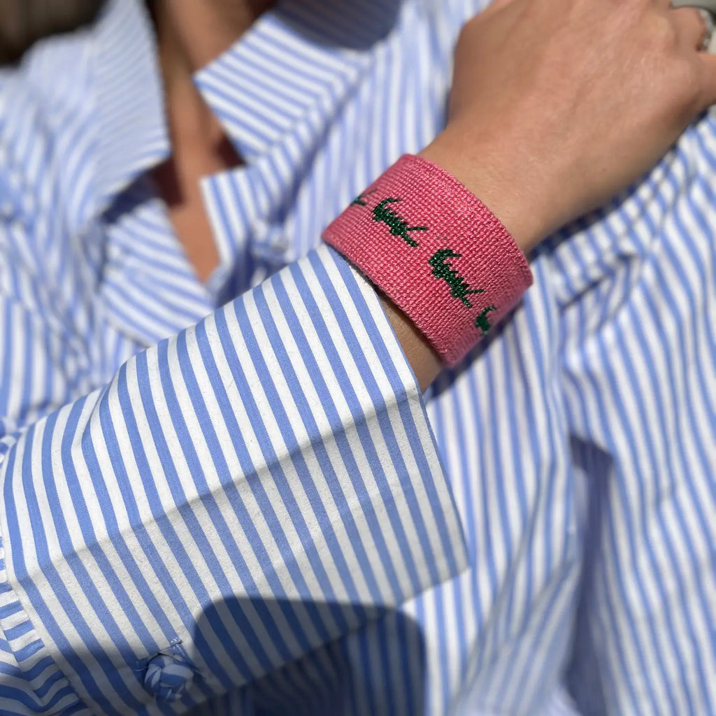Later Gator Needlepoint Cuff Bracelet - Pre-Order