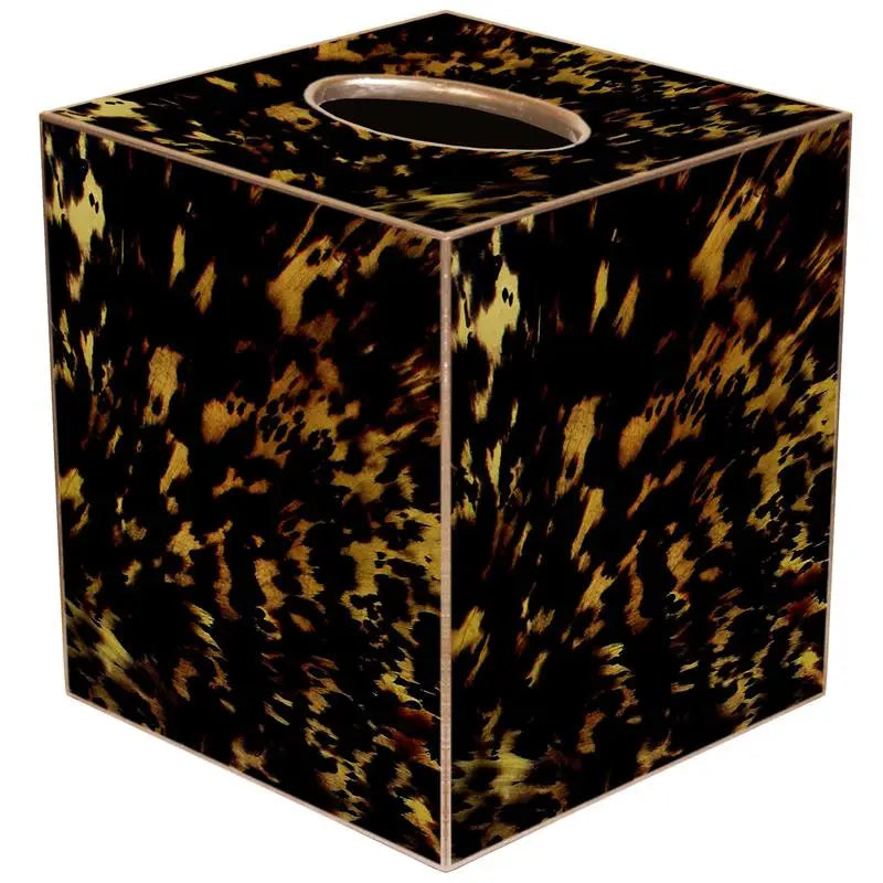 Tortoise Shell Tissue Box Cover | Decorative Wood Tissue Box Holder