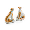 Ceramic Sitting Leopard Figurines | Grandmillennial Home Decor