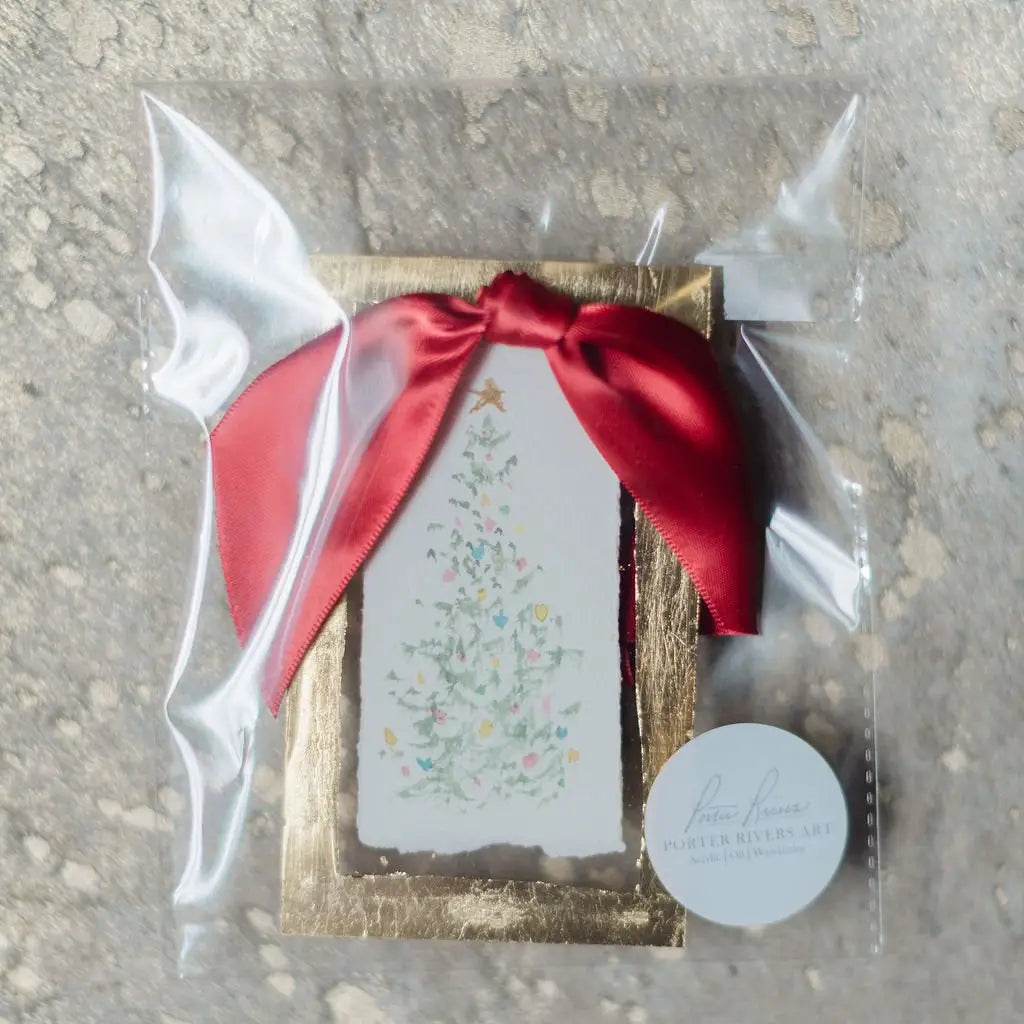 Hand Painted Watercolor Christmas Tree Acrylic Ornament | Hand Painted Acrylic Christmas Ornament