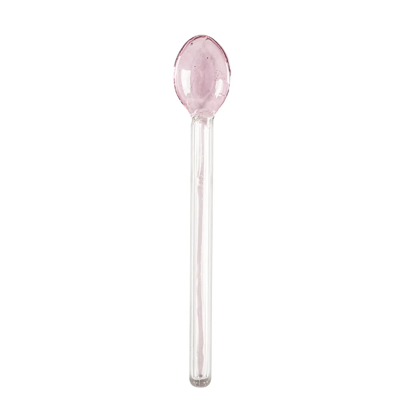Colorful Pink Candy Glass Spoon | Coffee & Dessert Stirrer