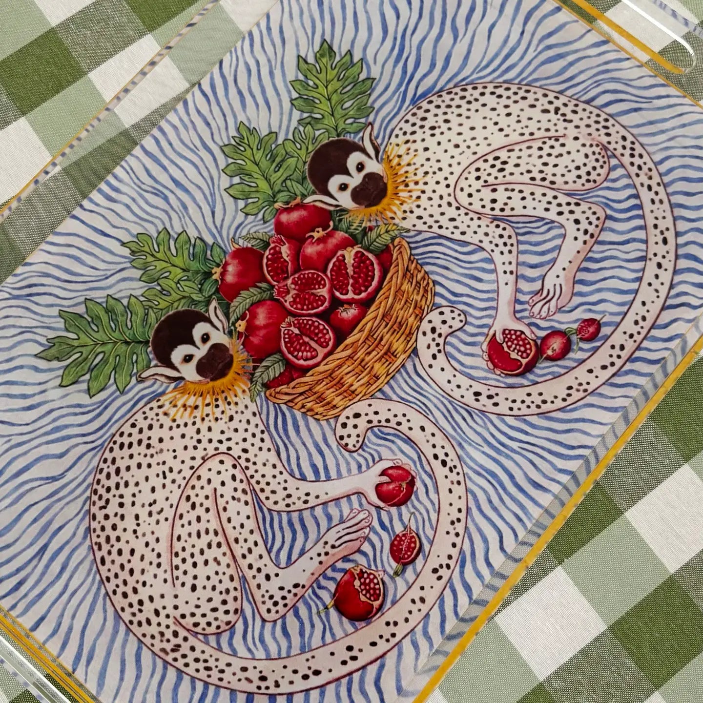 Acrylic Monkey Tray | Chinoiserie Decorative Serving Tray