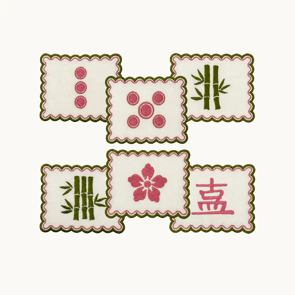 Mahjong Cocktail Napkins Set of 6
