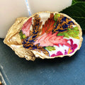 Decoupage Oyster Dish | White Tobacco Leaf