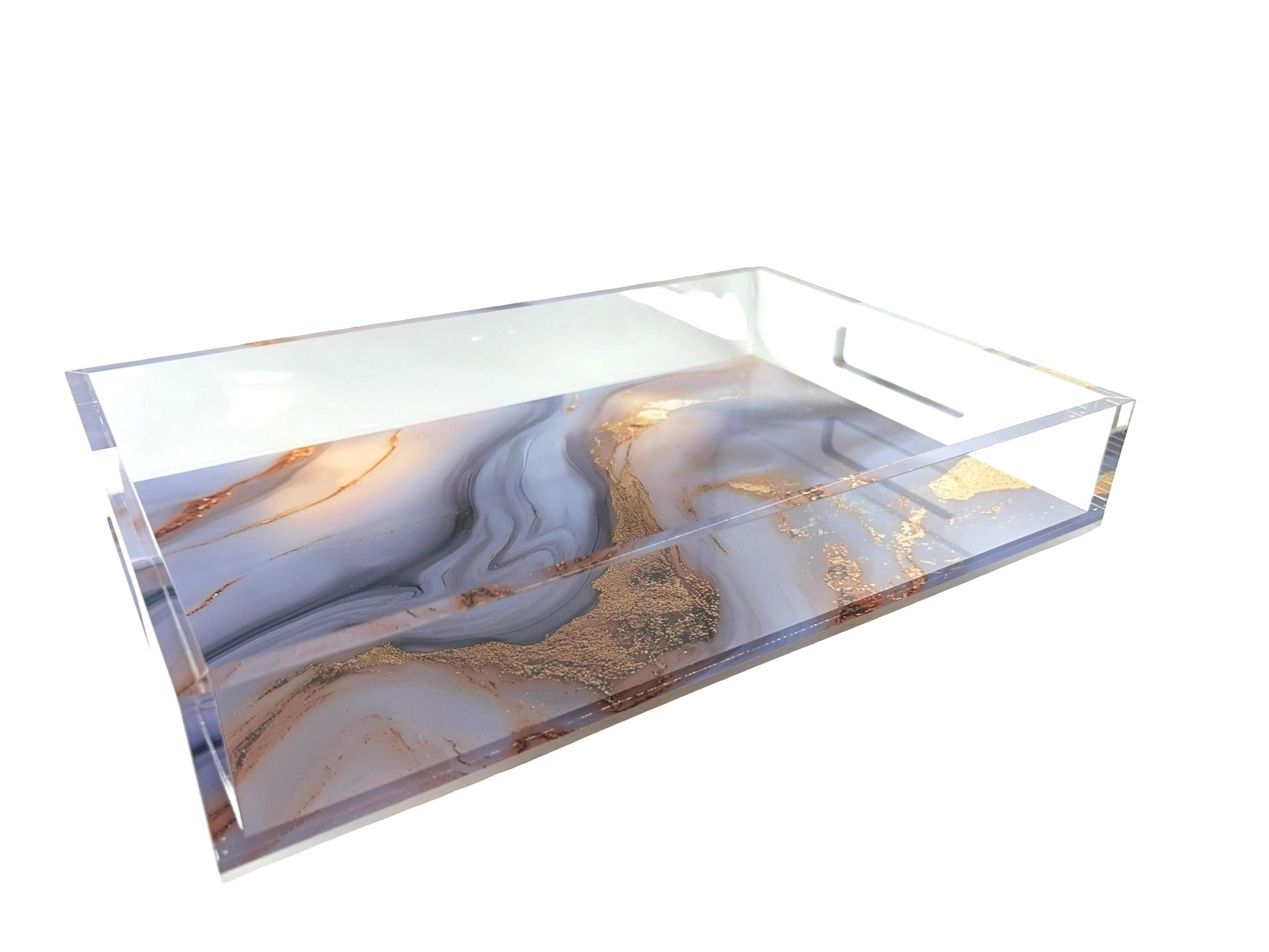 Acrylic and Stone Marble Vanity Tray