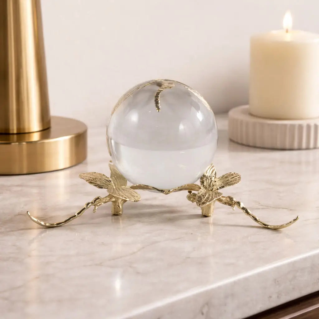 Gold & Crystal Dragonfly Orb