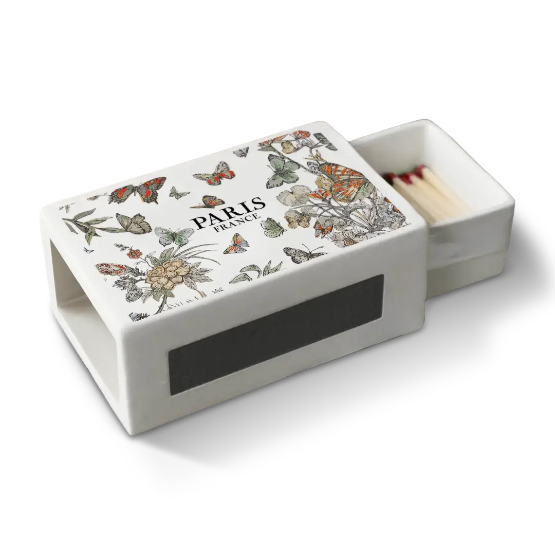 Butterflies Ceramic Match Box | Decorative Luxury Match Holder