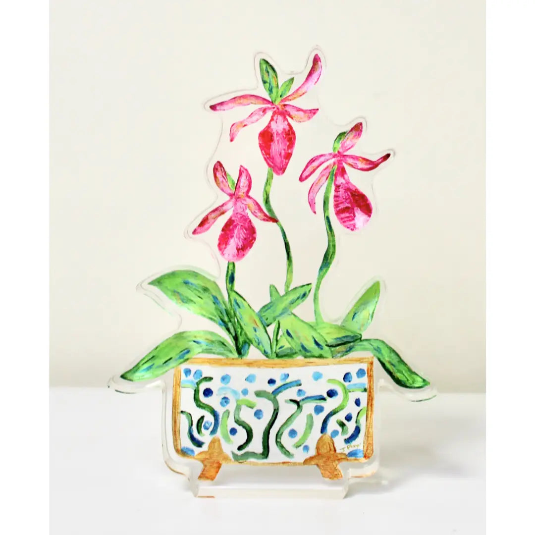Too Darling Lady Slippers Acrylic Art Block