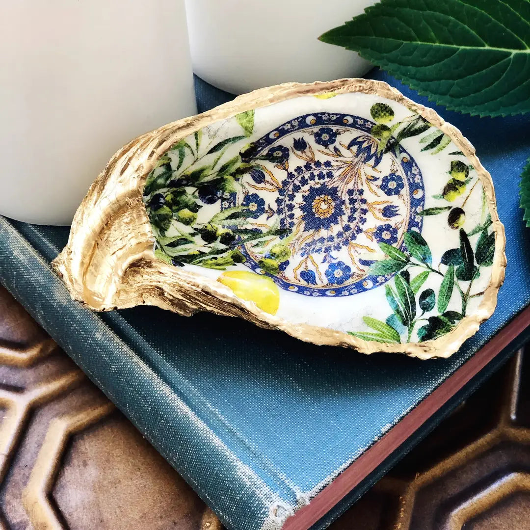 Decoupage Oyster Dish | Lemons & Olives