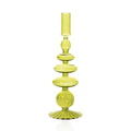 Taper Candlestick | Colored Glass | Pear Green