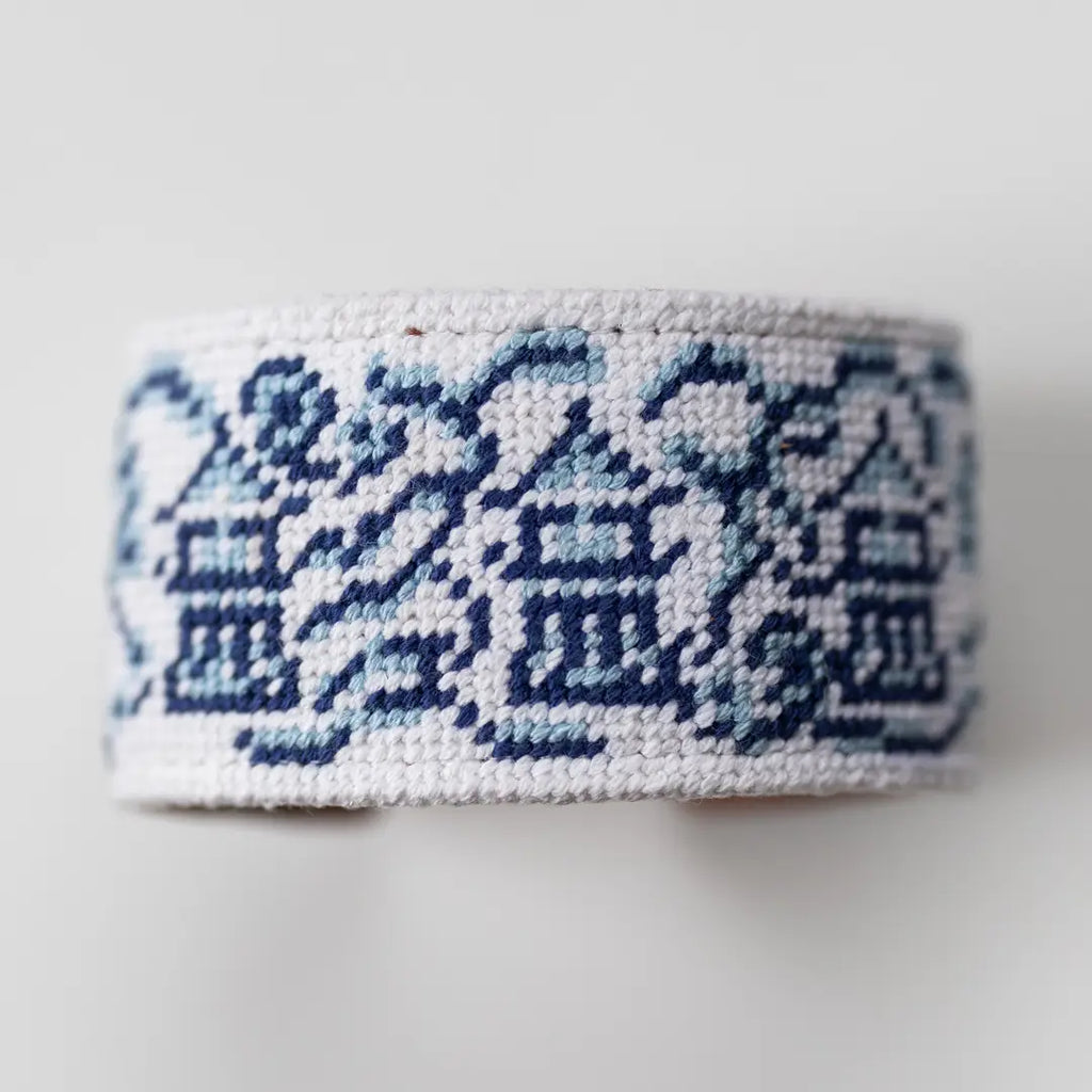 Chinoiserie Needlepoint Cuff Bracelet - Pre-Order