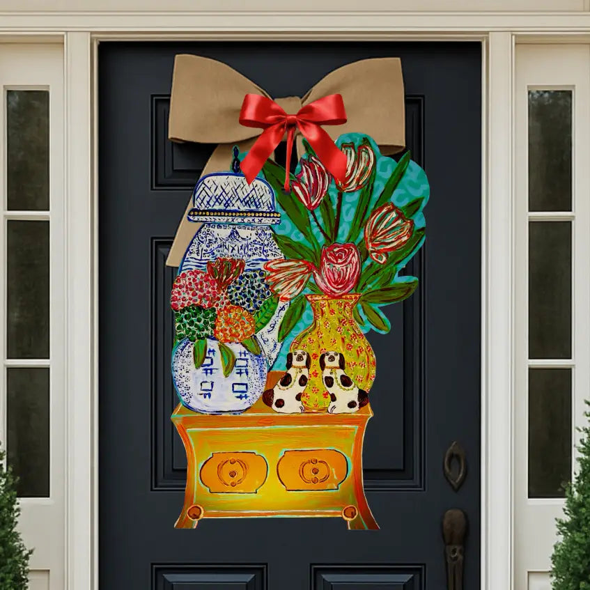 Large "For the Love of Chinois" Door Hanger | Chinoiserie Door Decor