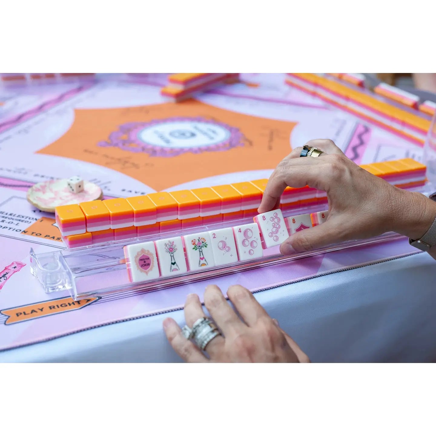 Bams and Bubbly Mahjong Tiles - Champagne