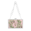 Clear Lucite Monkey Clutch with Champagne & Tree Design | Statement Bag