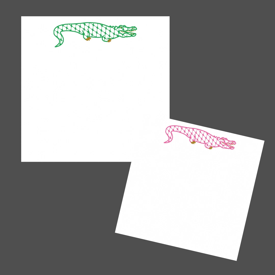 Chic Alligator Notepad Pink & Gold