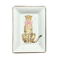 Leopard Pink Bow Trinket Tray | Grandmillennial Home Decor & Hostess Gift