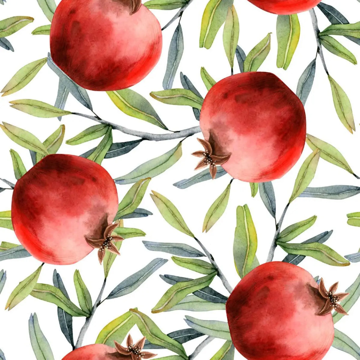 Watercolor Pomegranate Printed Paper Guest Towels | Grandmillennial Guest Towels