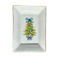 Chinoiserie Blue & White Christmas Tree Trinket Tray | Chinoiserie Trinket Tray