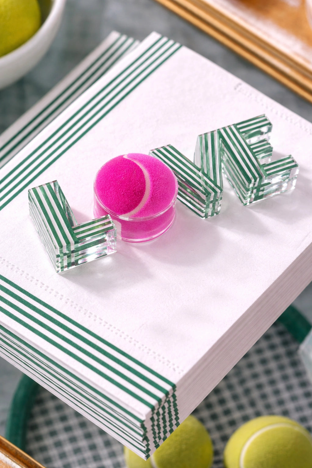 Tennis Love Acrylic Napkin Weight