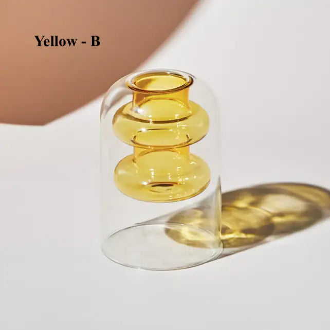 Nordic Colored Glass Hydroponic Vase – Yellow