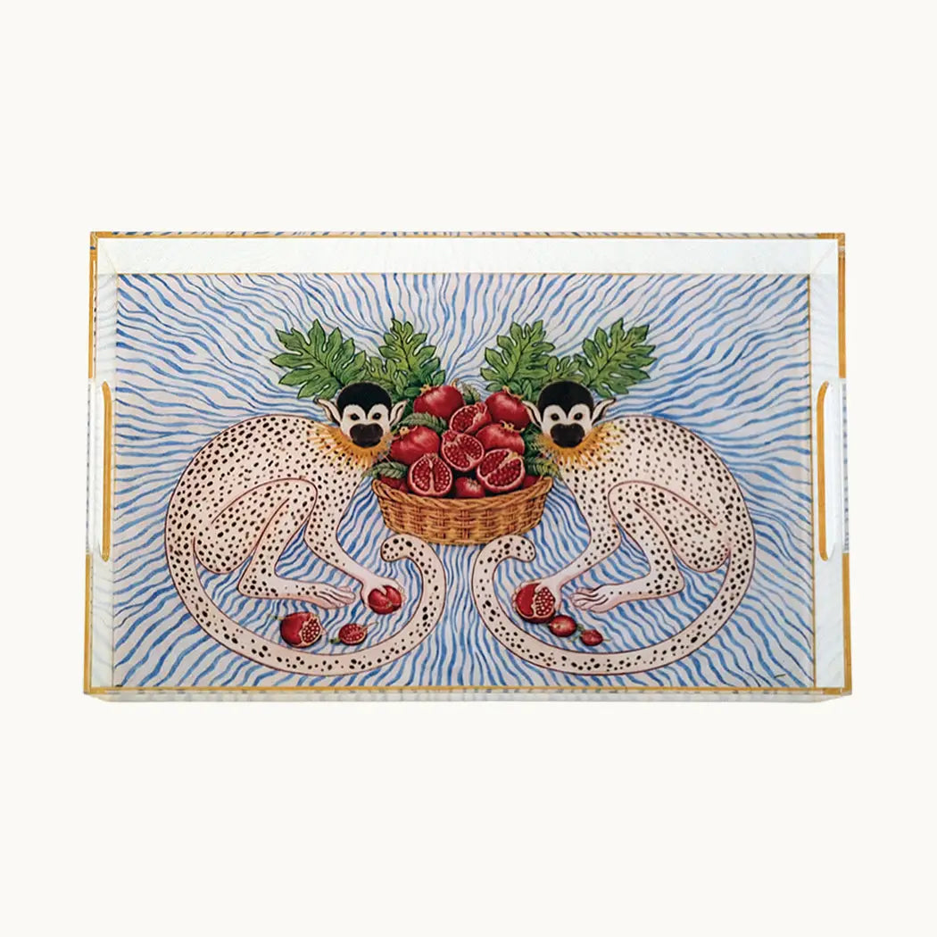 Acrylic Monkey Tray | Chinoiserie Decorative Serving Tray