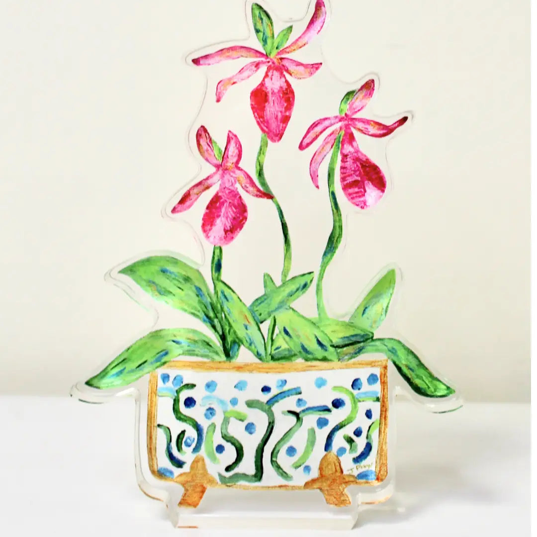Too Darling Lady Slippers Acrylic Art Block