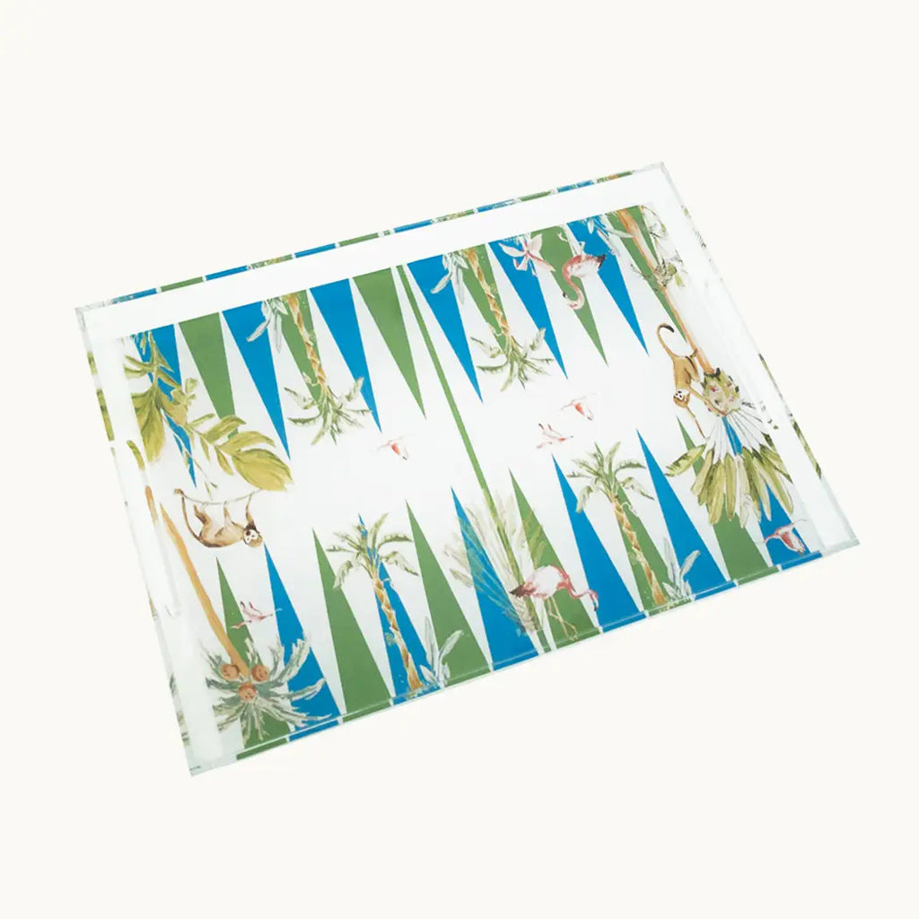 Acrylic Backgammon Tray | Chic Lucite Game Board Decor
