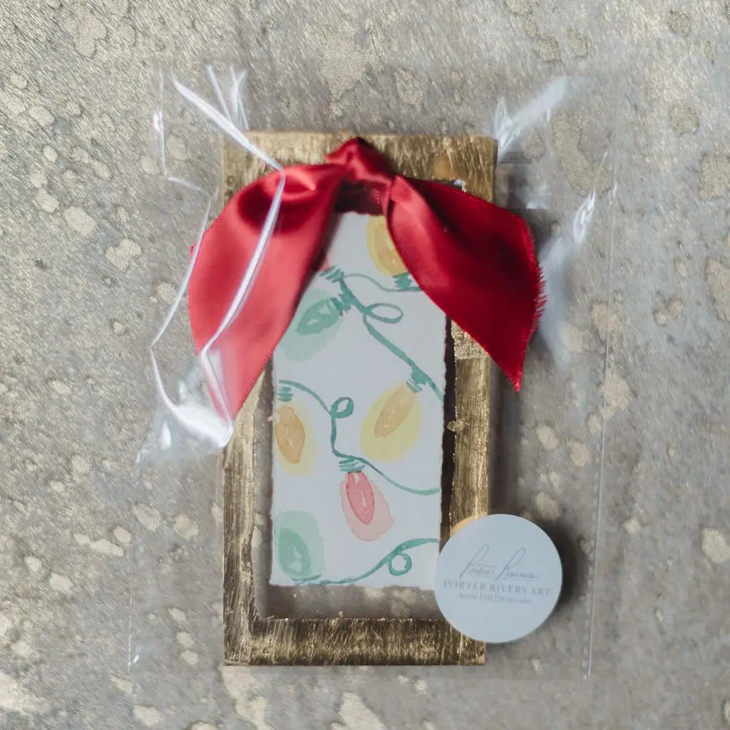 Christmas Lights Acrylic Plate Ornament| Hand Painted Watercolor Christmas Ornament