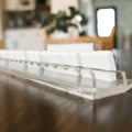 Clear Acrylic Scallop Mahjong Rack with Magnetic Pushers | Luxury Mahjong Accessories