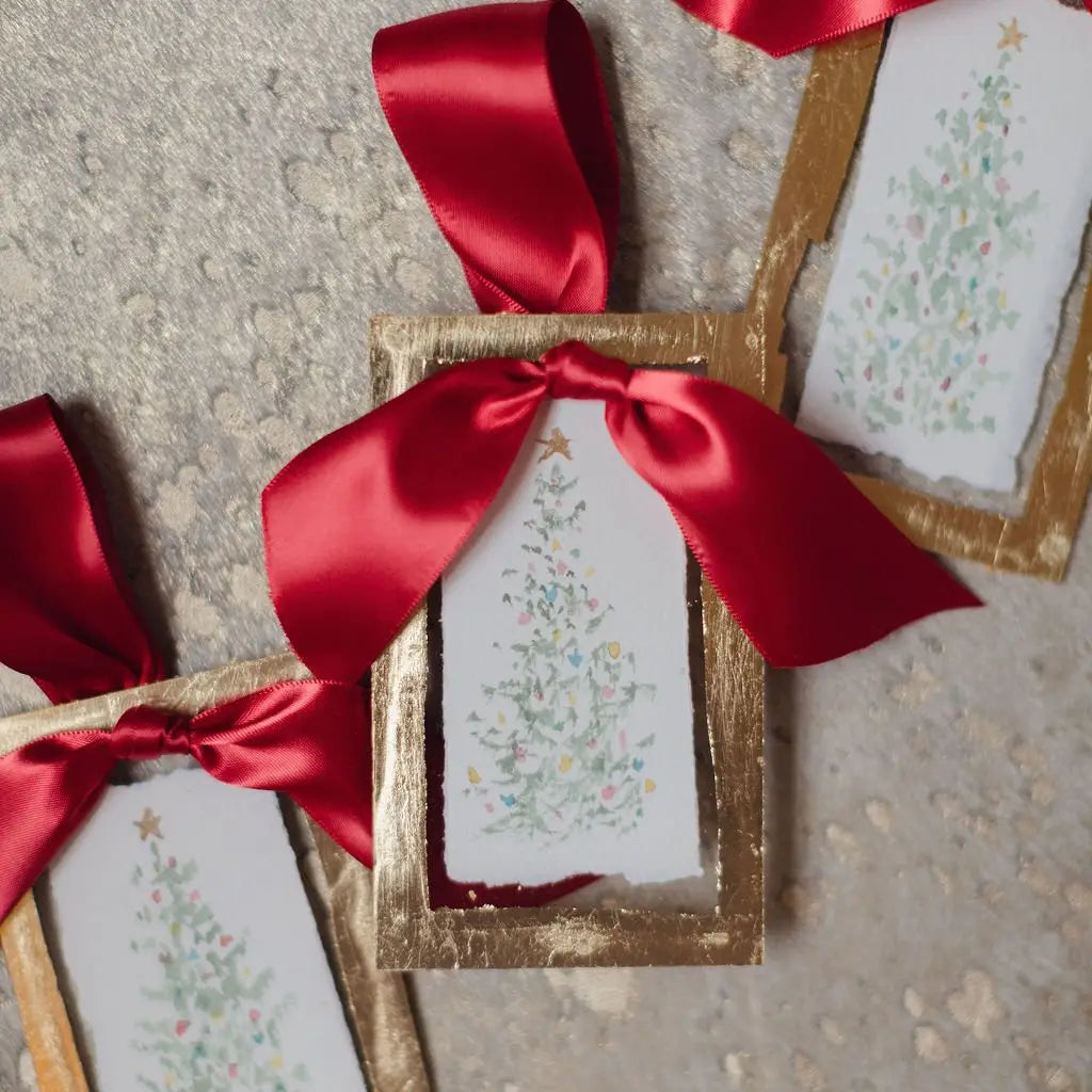 Hand Painted Watercolor Christmas Tree Acrylic Ornament | Hand Painted Acrylic Christmas Ornament