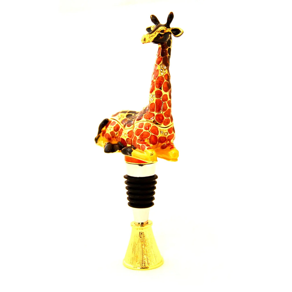 Giraffe Trinket Box & Bottle Stopper with Display Stand | Grandmillennial Barware