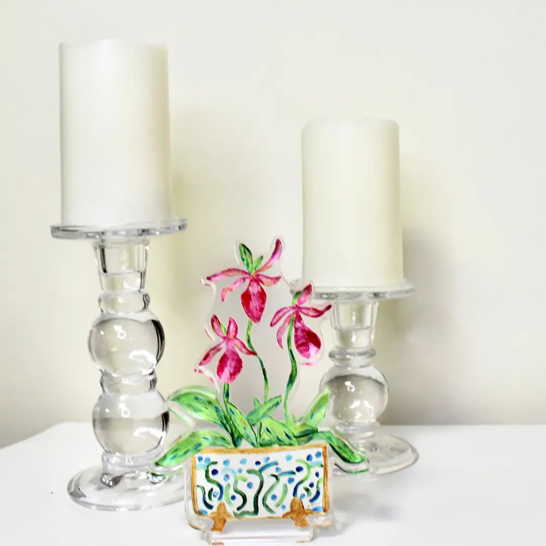 Too Darling Lady Slippers Acrylic Art Block