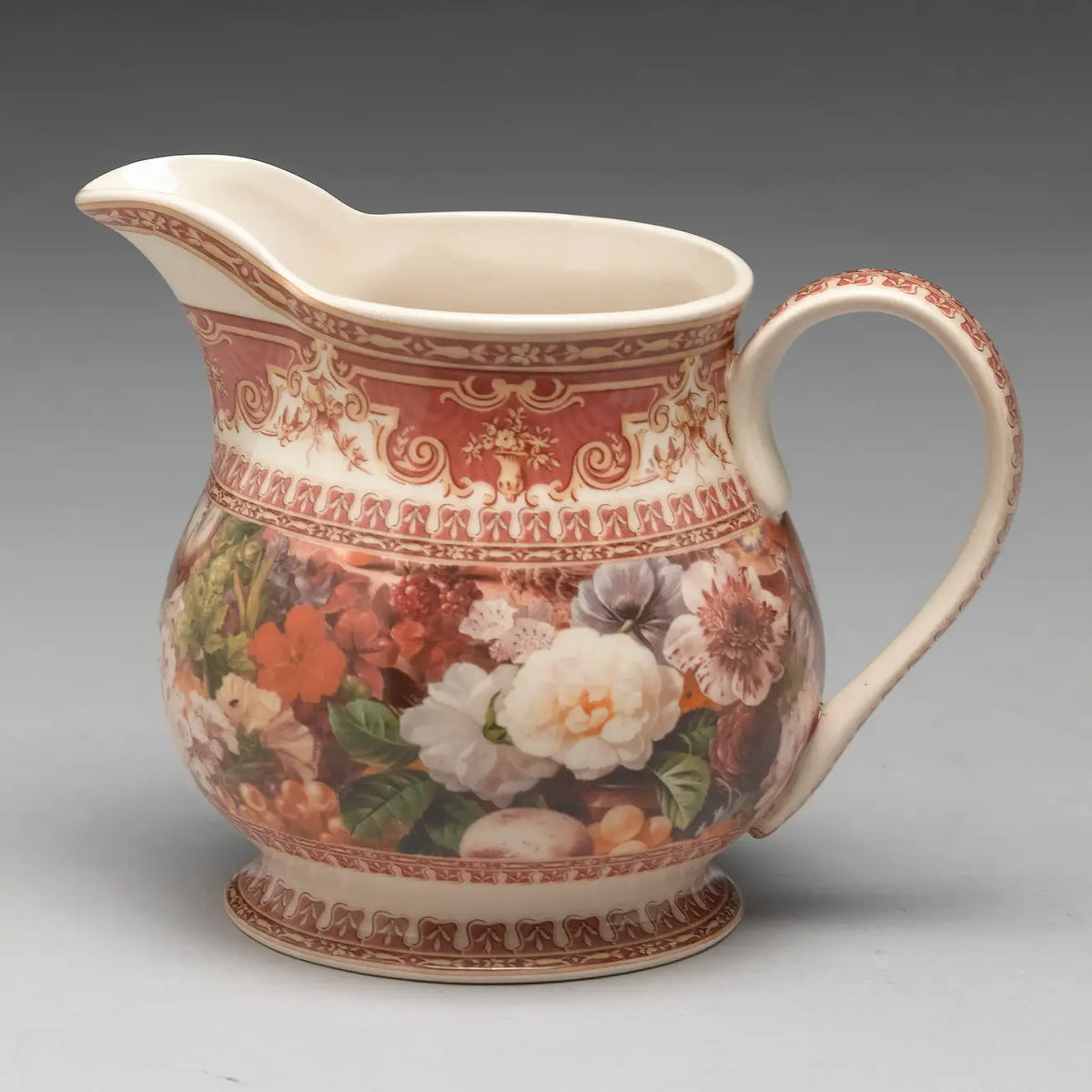 Vintage Floral Porcelain Pitcher | Grandmillennial Porcelain Pitcher