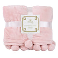 Cozy Pom Pom Throw in Light Pink