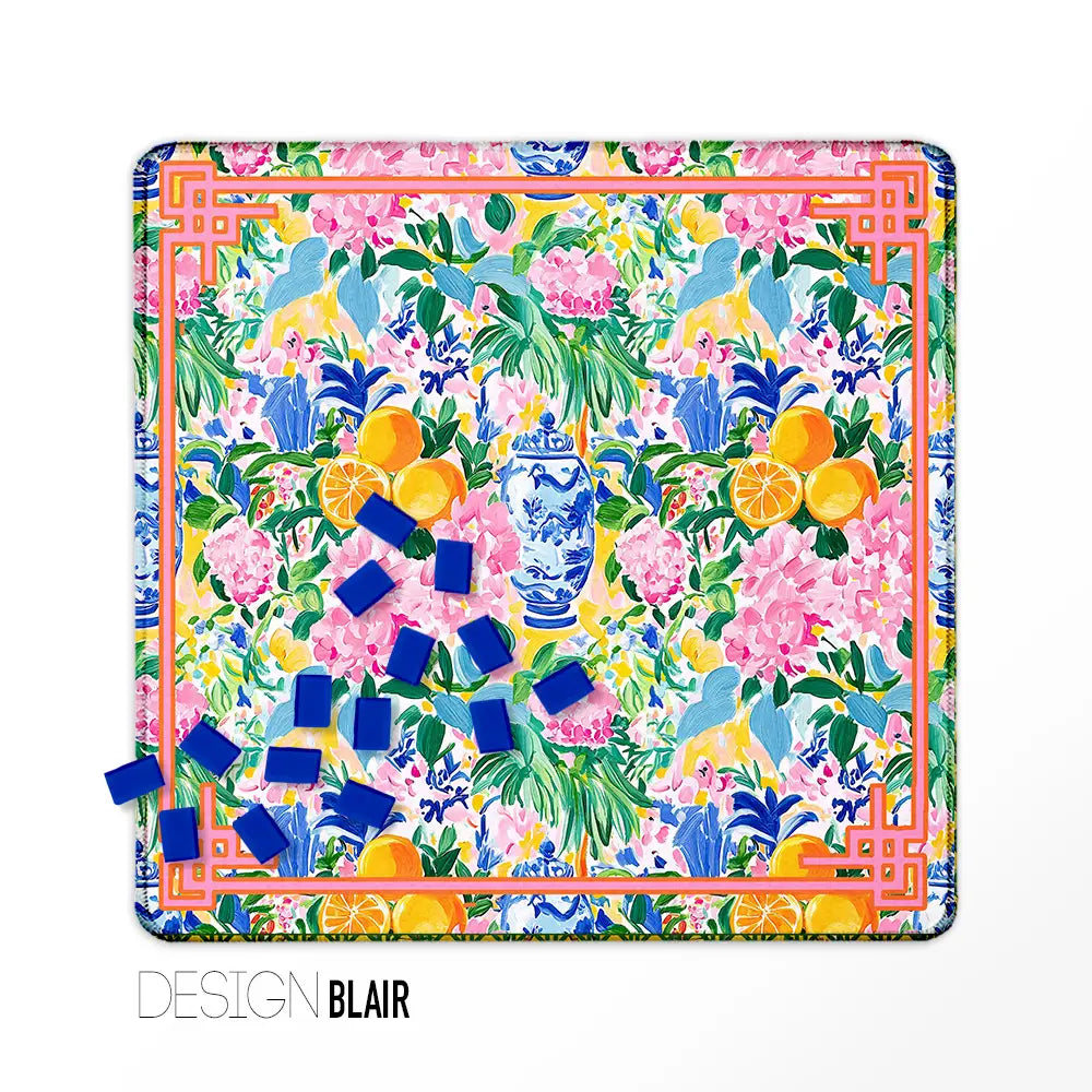 Blair Ginger Jars & Lemons Mahjong Mat | Elegant Game Night- PREORDER