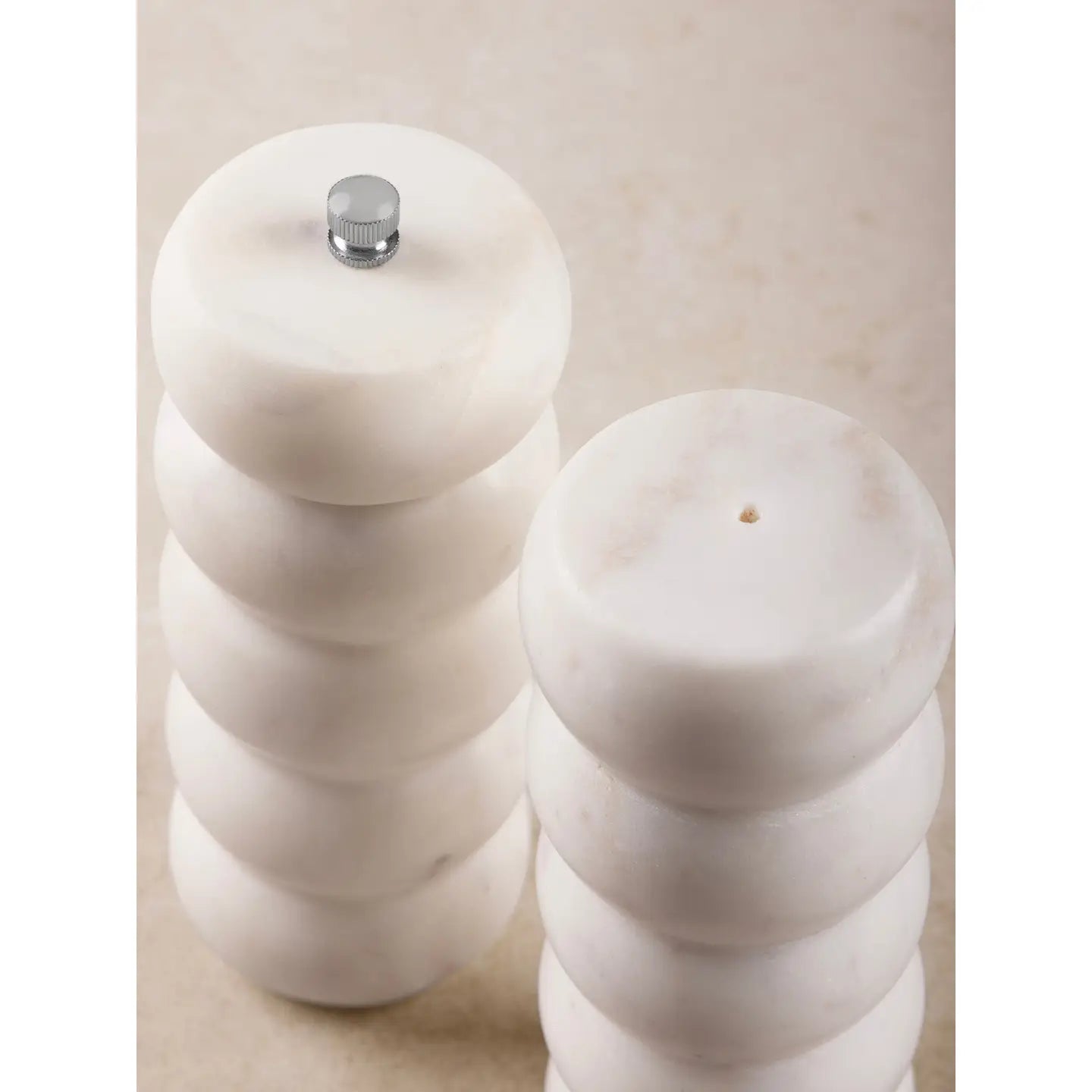 Quinto Sculpted Marble Salt & Pepper Set