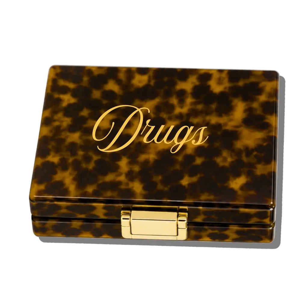 Hand-Painted Tortoise 7-Day Pill Box Organizer | Luxury Travel Accessory