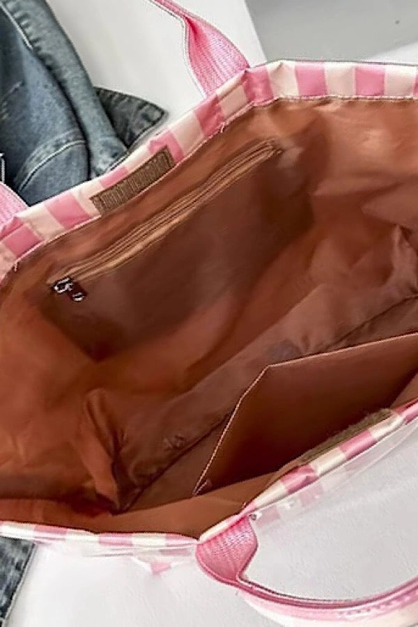 Tote Bag in Precious Pink & Orange Stripe
